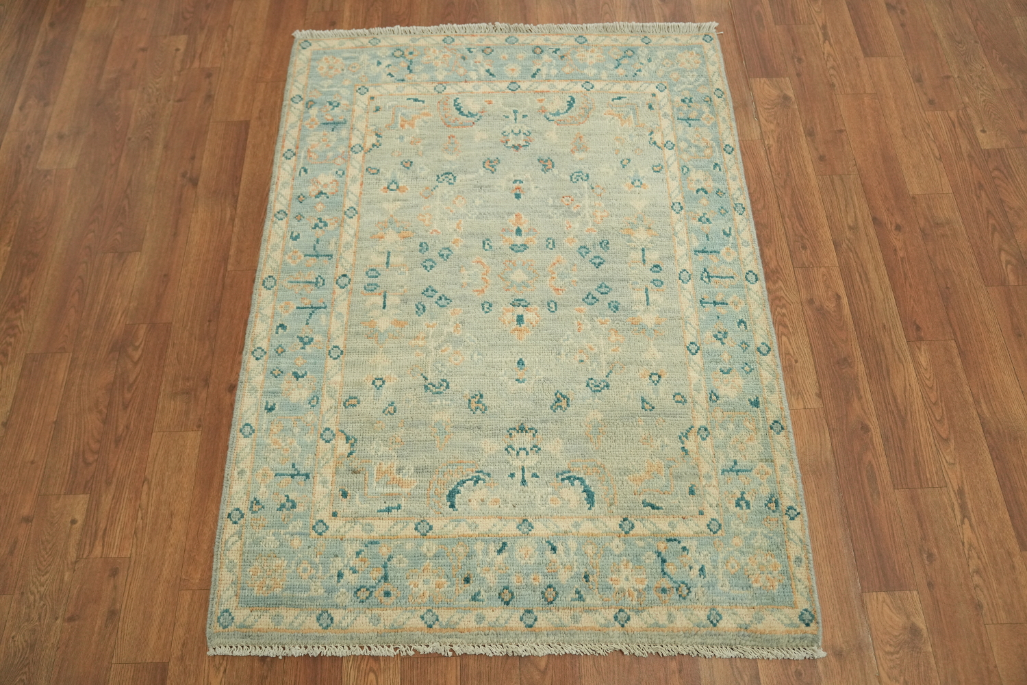 Floral Oushak Vegetable Dye Wool Rug 3x4