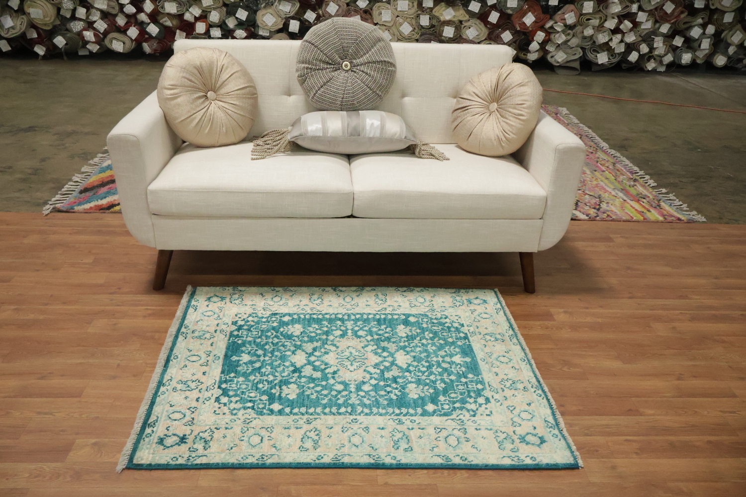Vegetable Dye Oushak Turkish Accent Rug 3x4