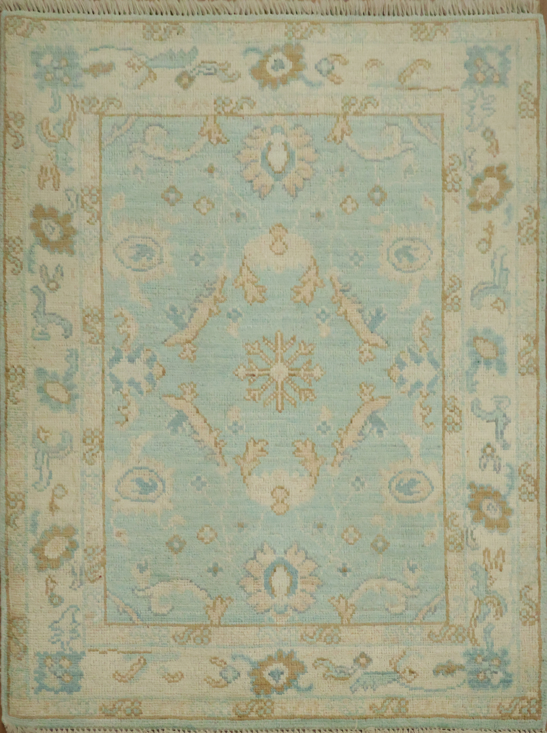 Vegetable Dye Oushak Turkish Accent Rug 3x4