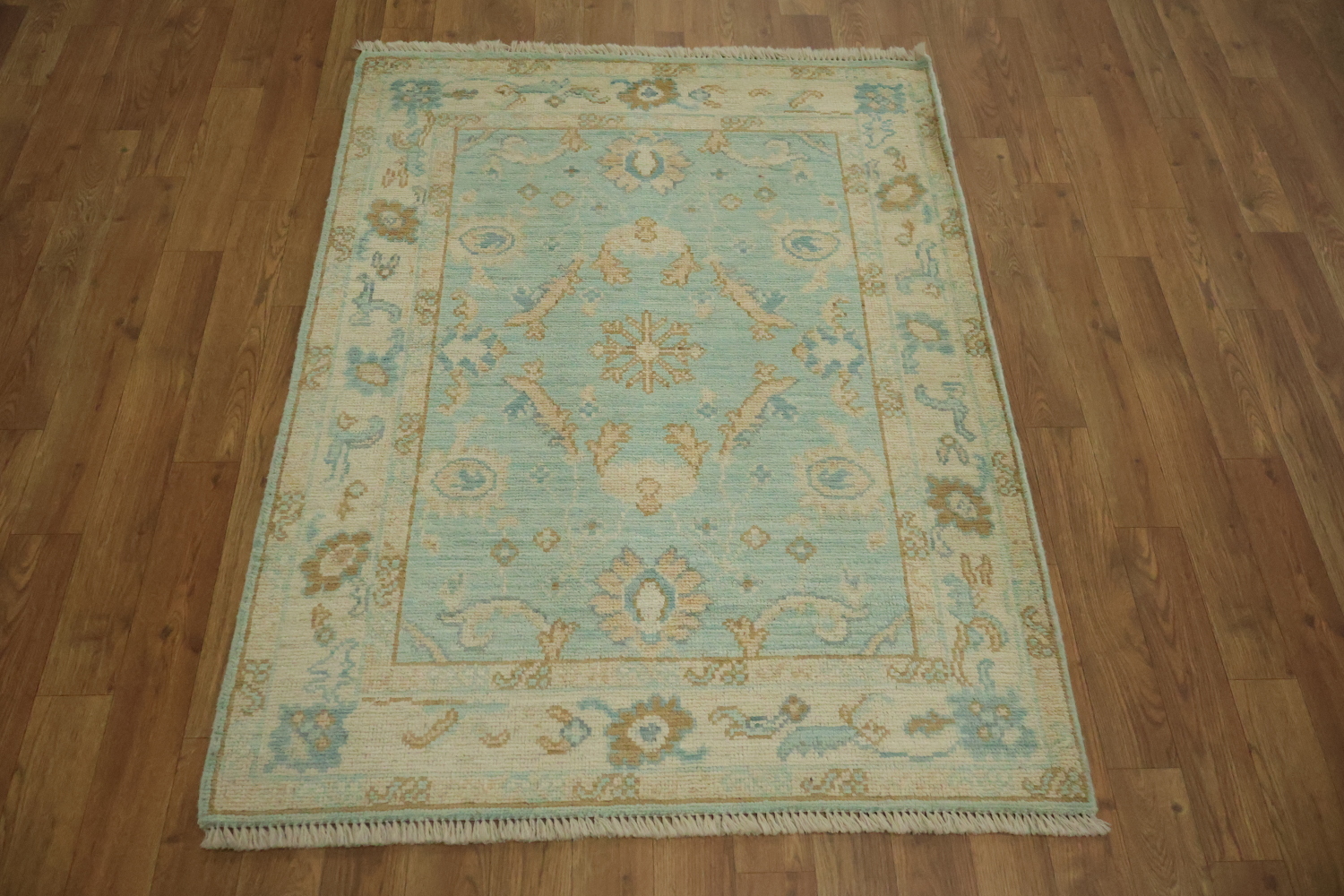 Vegetable Dye Oushak Turkish Accent Rug 3x4