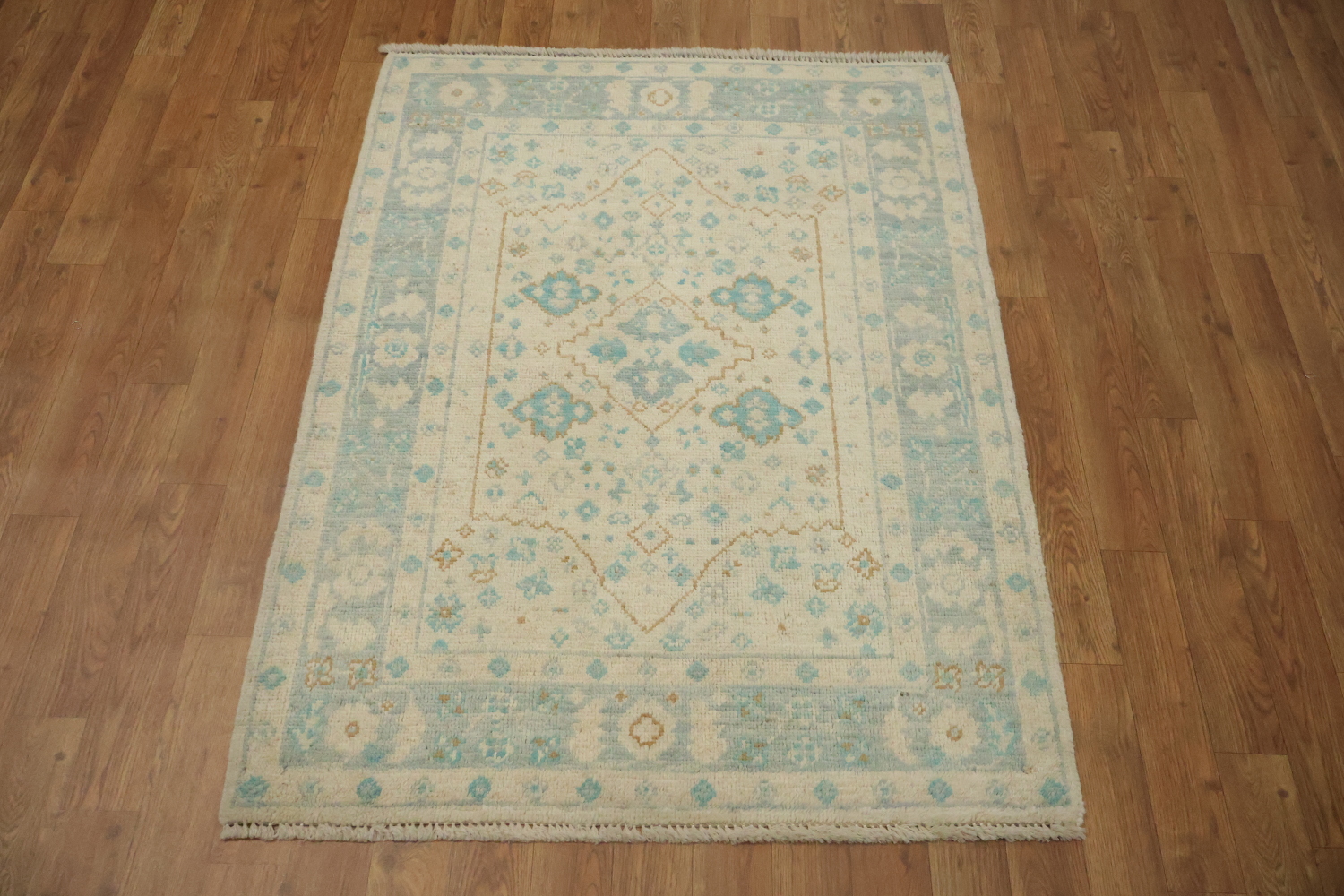 Vegetable Dye Oushak Turkish Foyer Rug 3x4