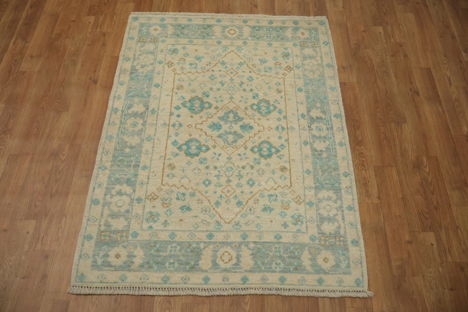 Vegetable Dye Oushak Turkish Foyer Rug 3x4