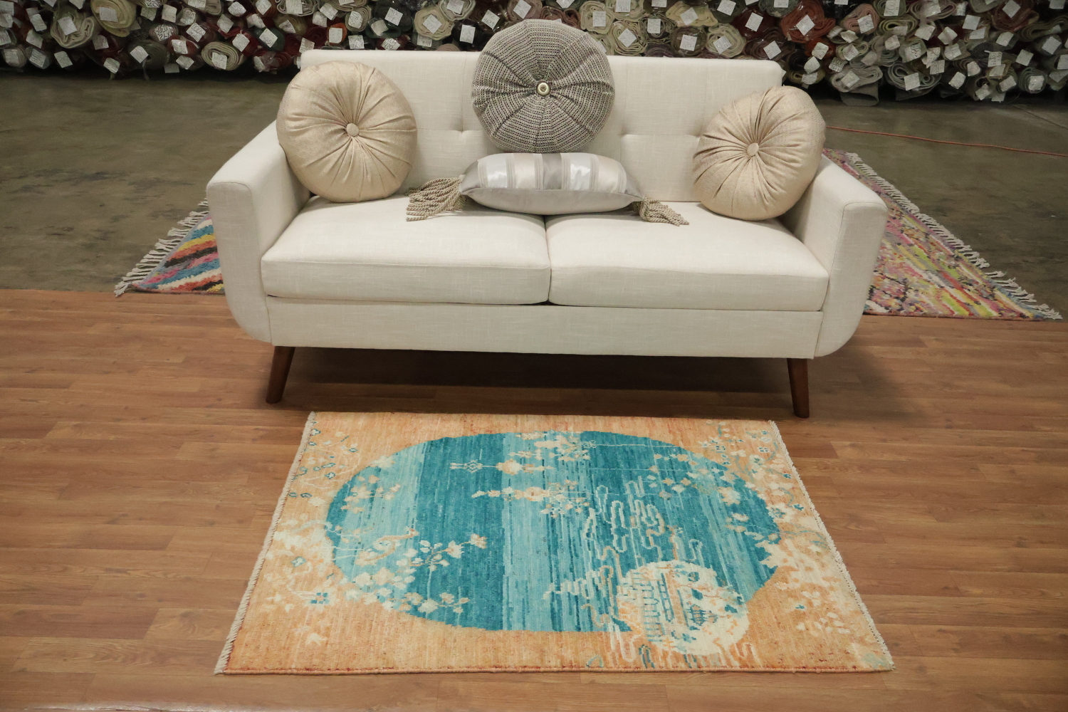 Animal Pictorial Oushak Vegetable Dye Accent Rug 3x4