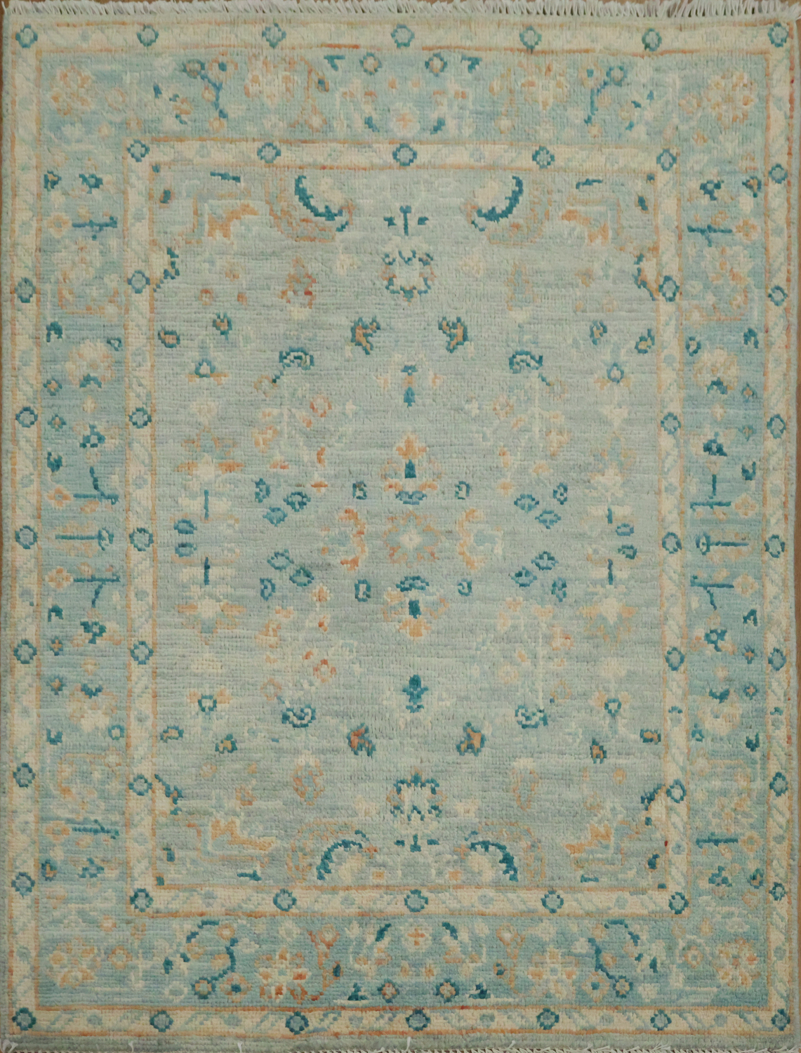Vegetable Dye Oushak Turkish Accent Rug 3x4