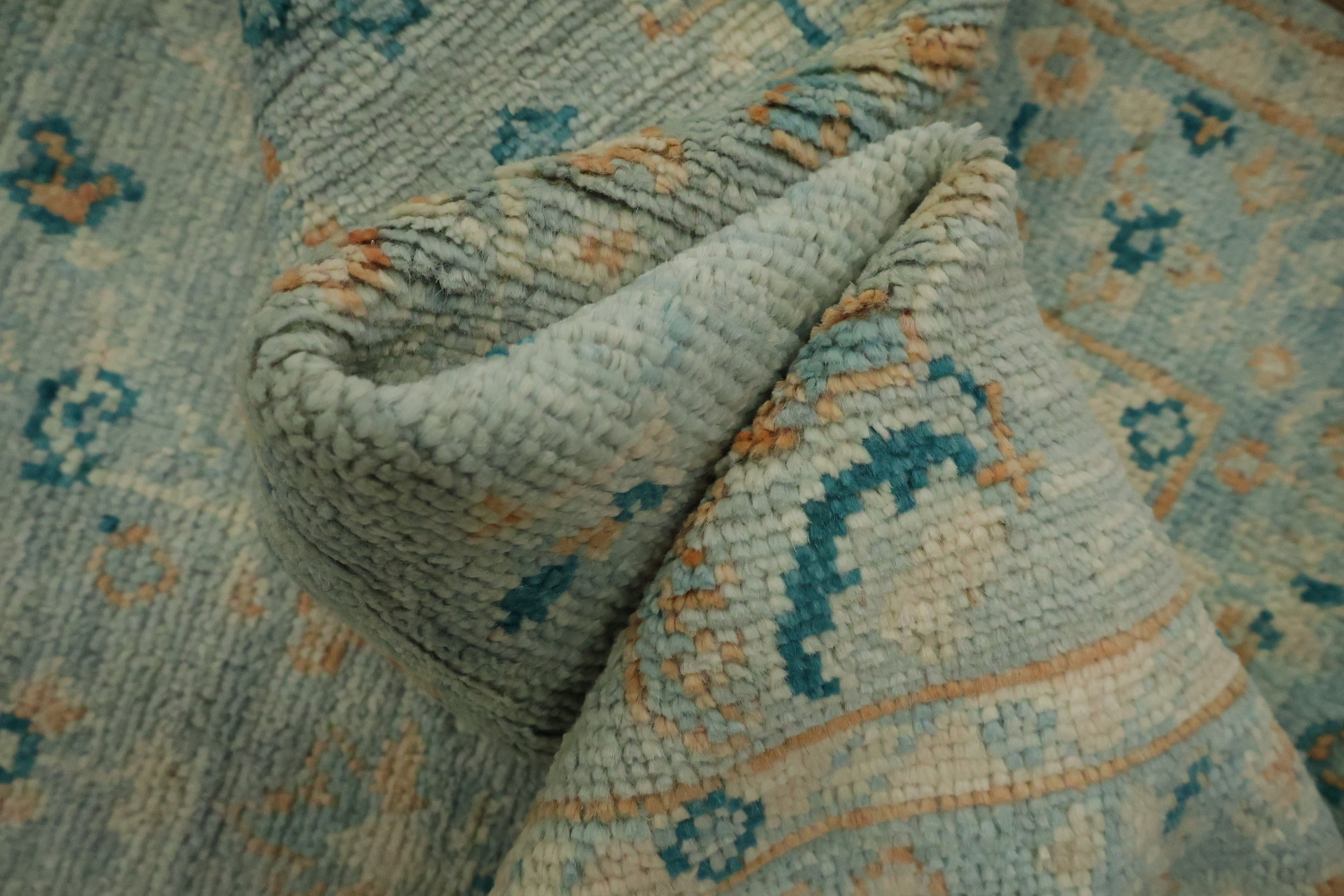 Vegetable Dye Oushak Turkish Accent Rug 3x4