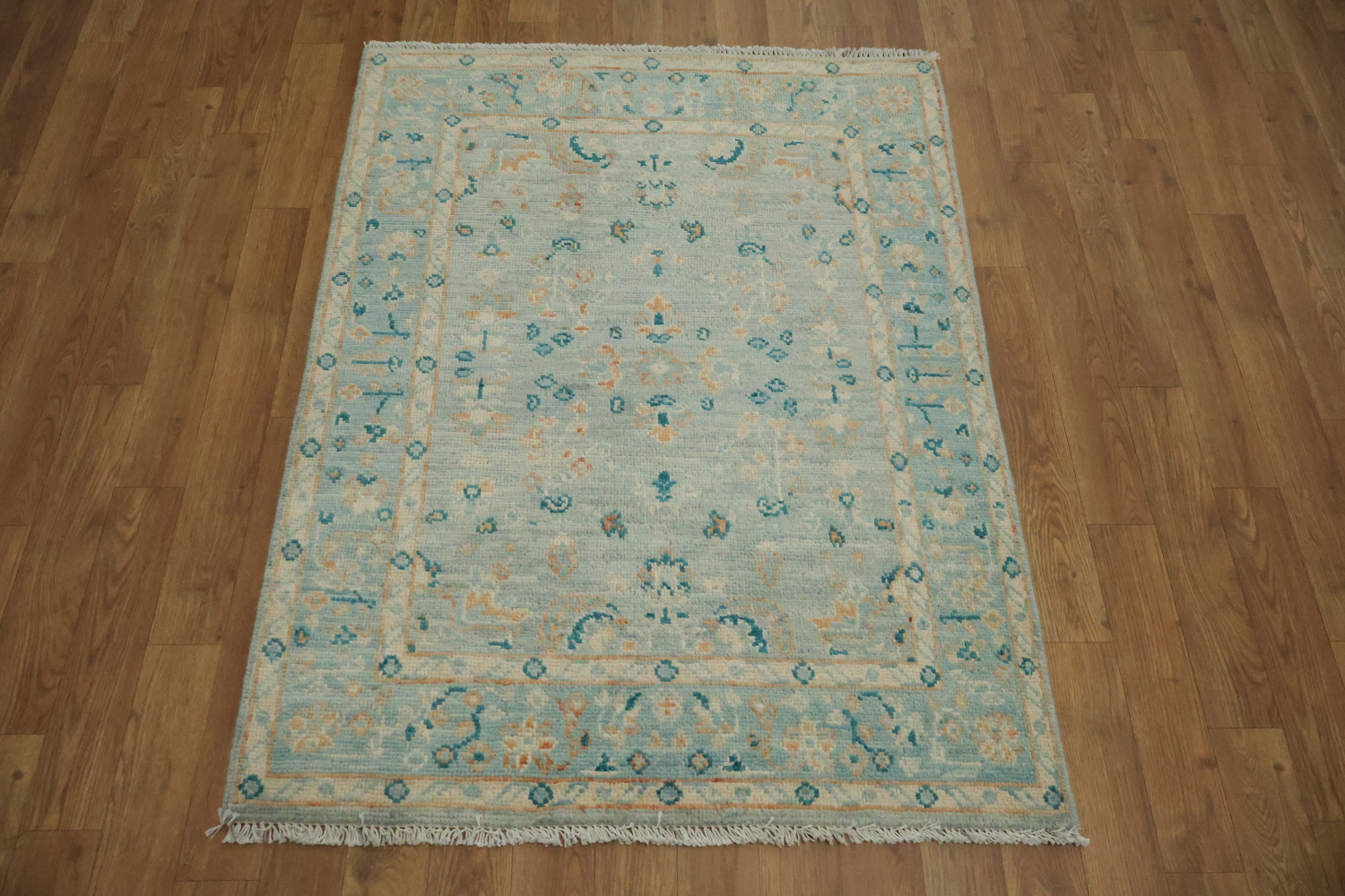 Vegetable Dye Oushak Turkish Accent Rug 3x4