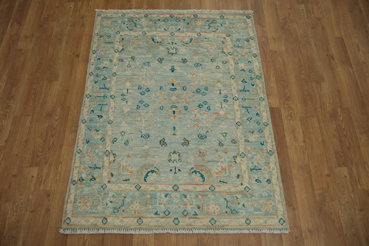 Vegetable Dye Oushak Turkish Accent Rug 3x4