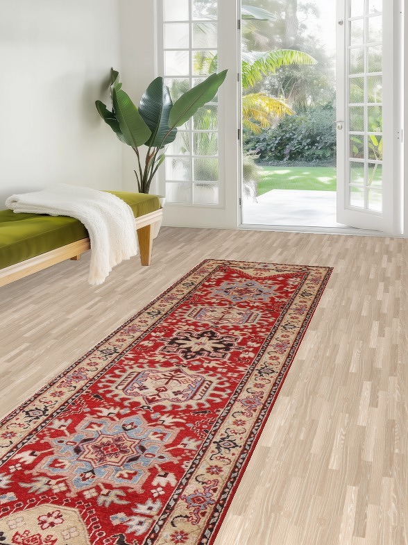 Vegetable Dye Heriz Serapi Runner Rug 3x10