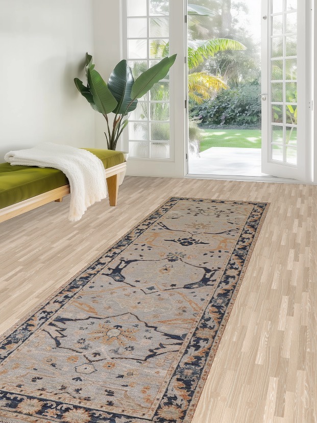 Vegetable Dye Sultanabad Ziegler Wool Runner Rug 3x10