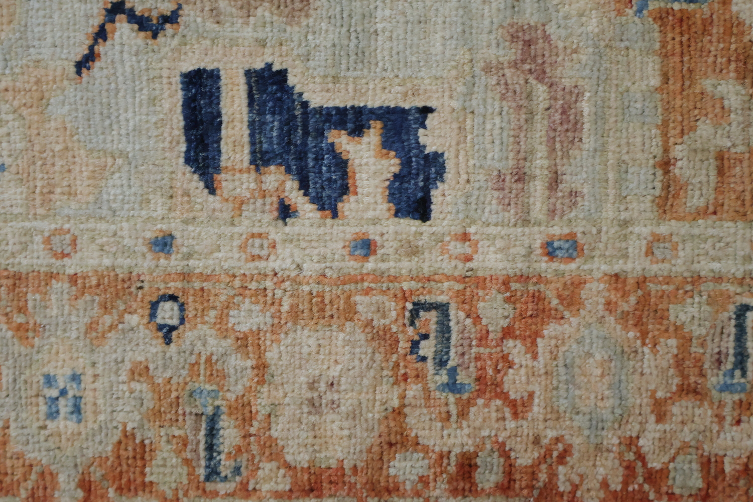 Traditional Navy Blue and Rust Heriz Serapi Runner Rug 3x11 ft