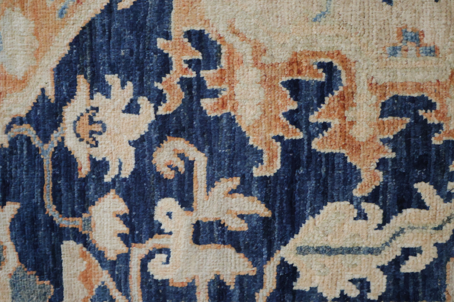 Traditional Navy Blue and Rust Heriz Serapi Runner Rug 3x11 ft