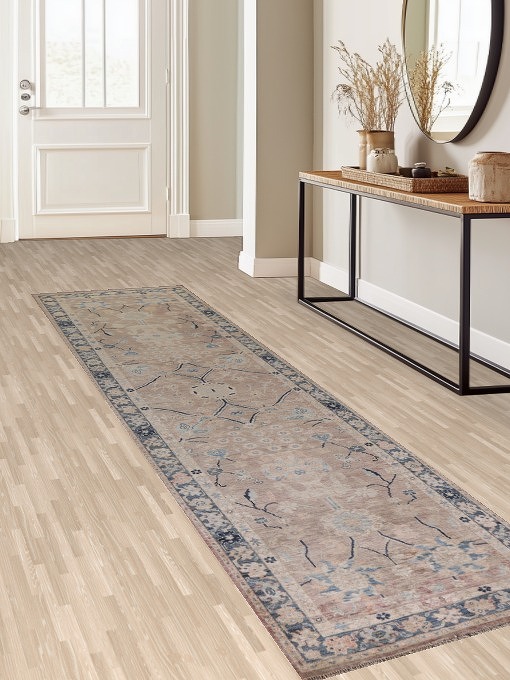 Vegetable Dye Oushak Turkish Runner Rug 3x11