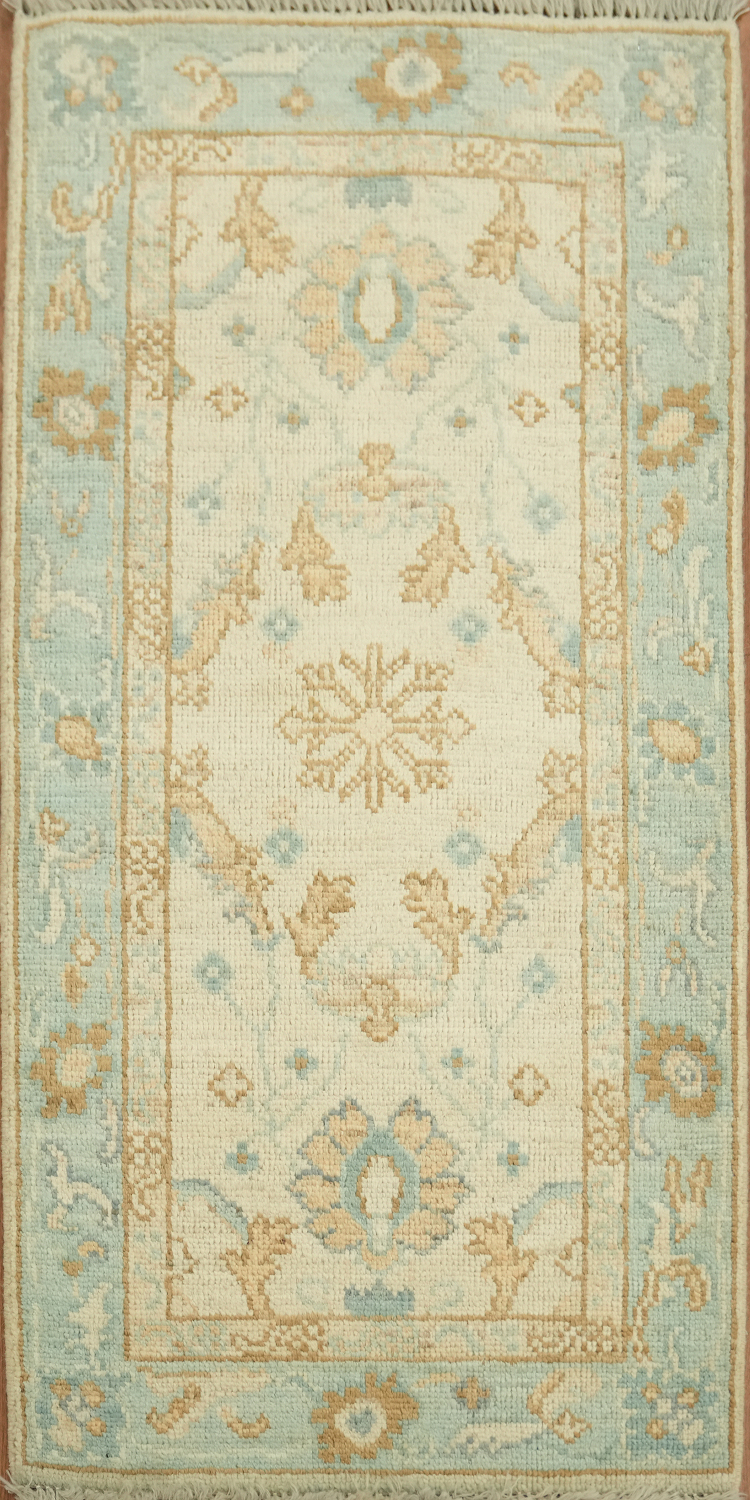 Vegetable Dye Oushak Turkish Accent Rug 2x4