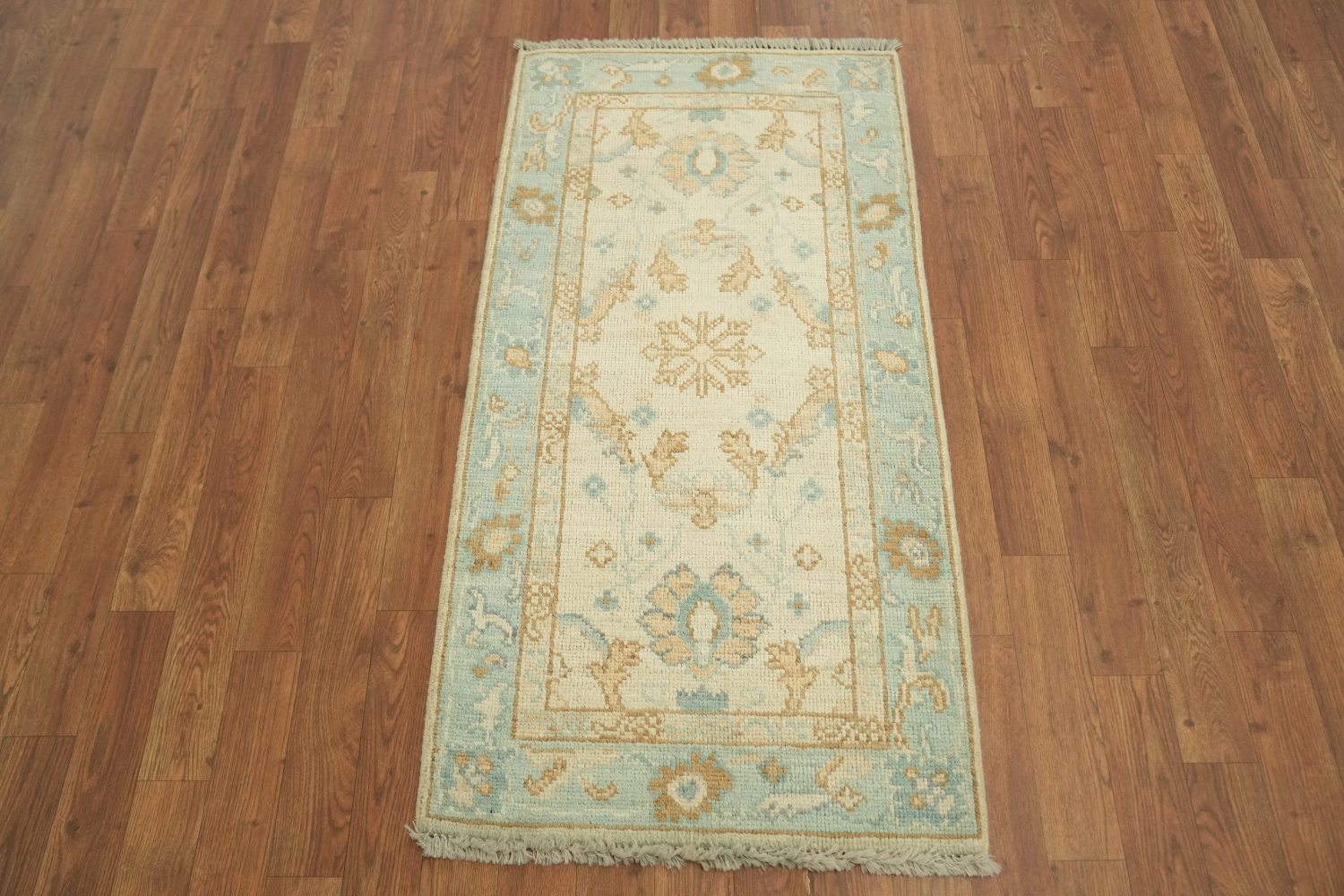 Vegetable Dye Oushak Turkish Accent Rug 2x4