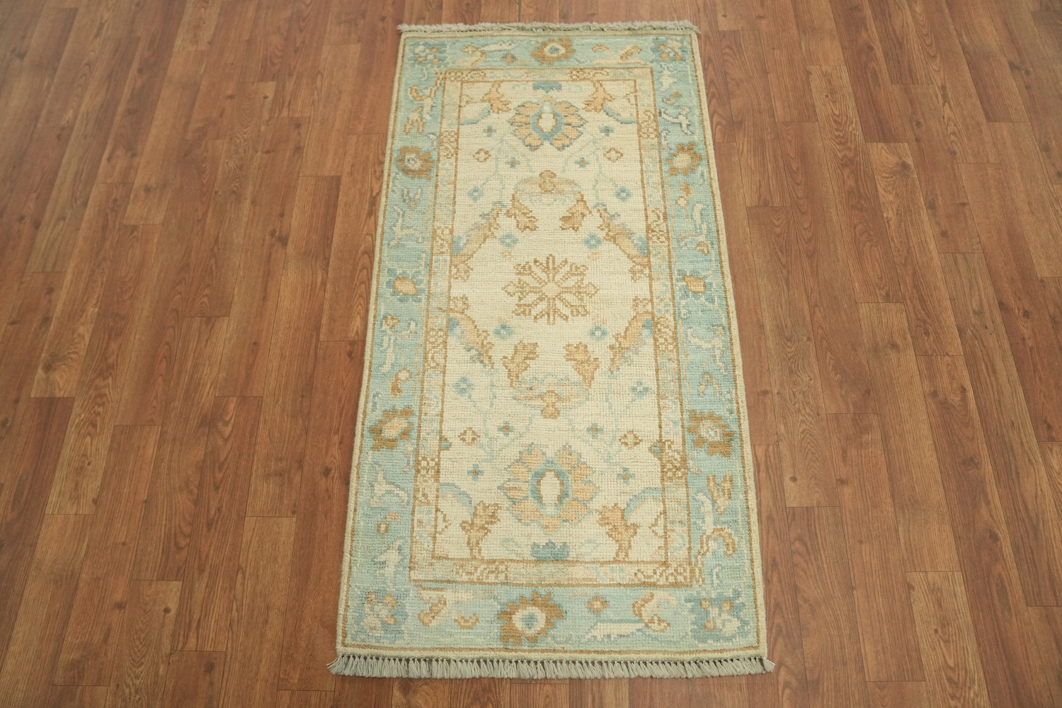 Vegetable Dye Oushak Turkish Accent Rug 2x4