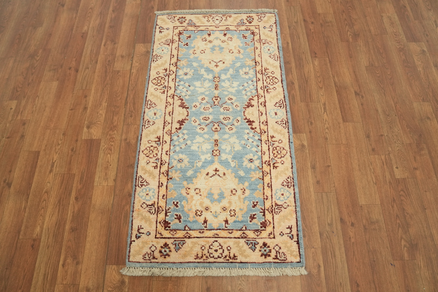 Vegetable Dye Oushak Turkish Foyer Rug 2x4