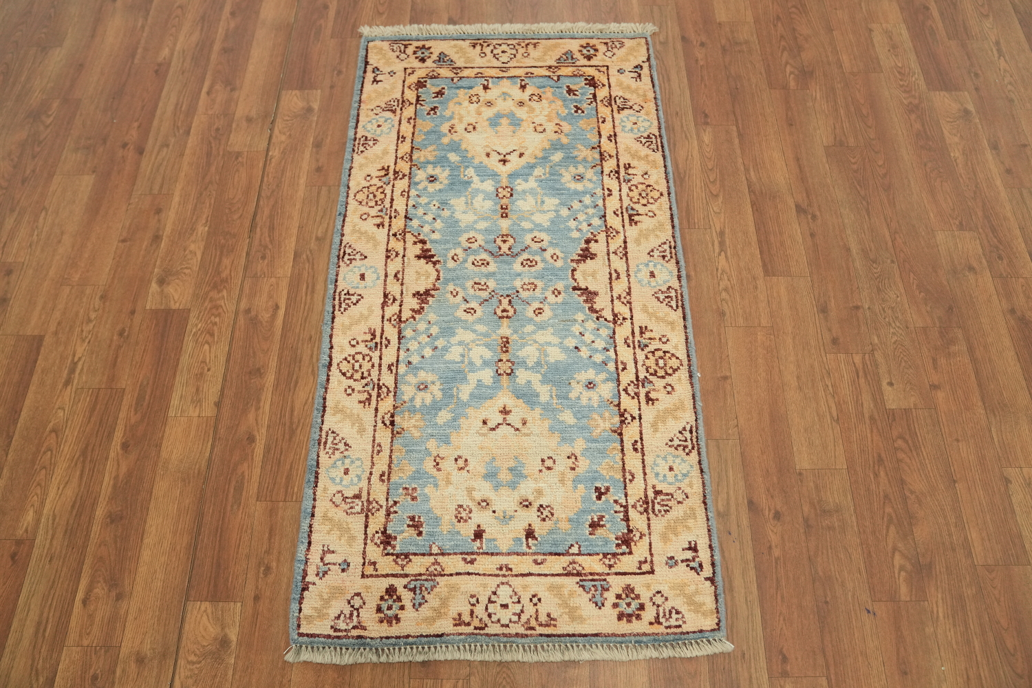 Vegetable Dye Oushak Turkish Foyer Rug 2x4