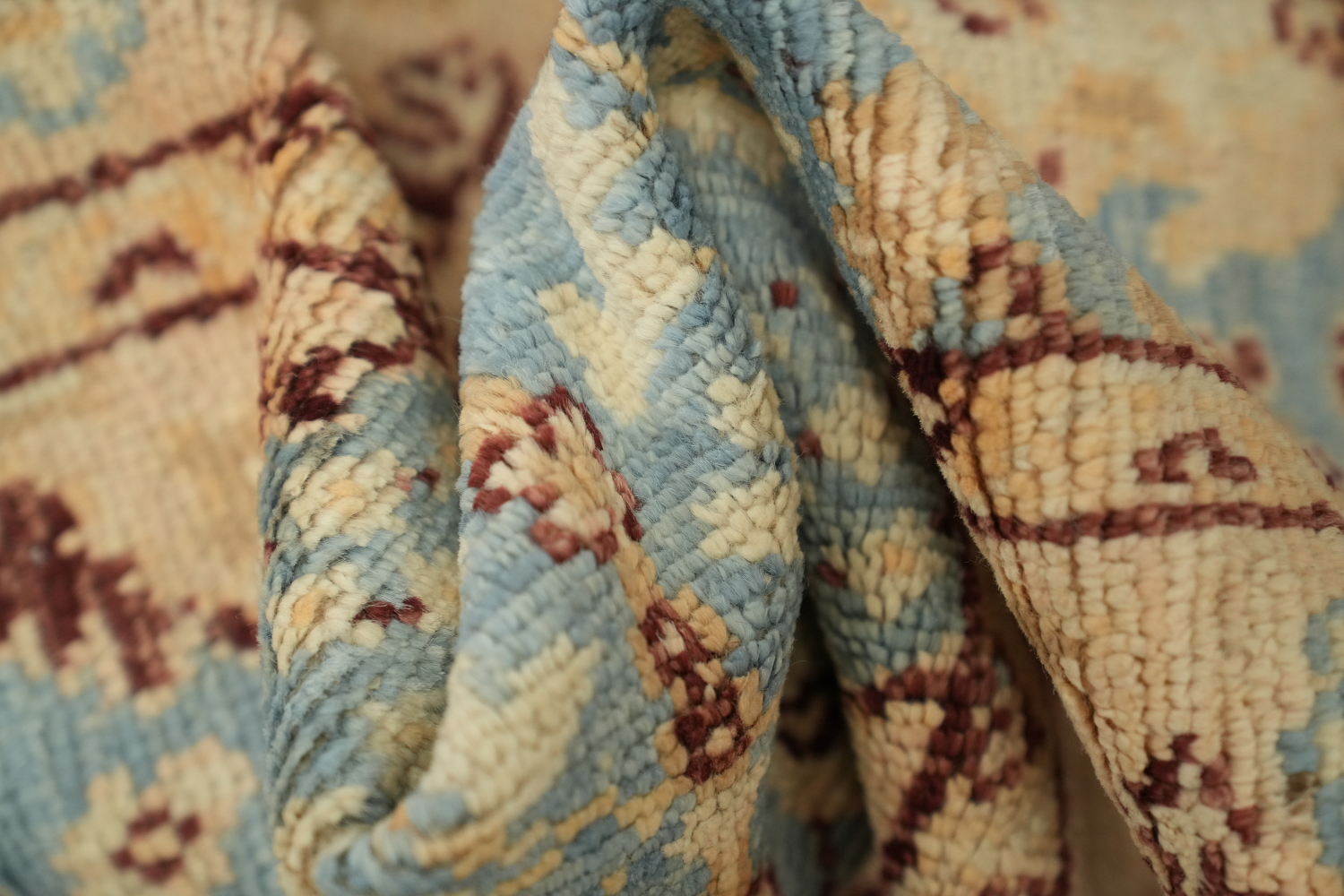 Vegetable Dye Oushak Turkish Foyer Rug 2x4