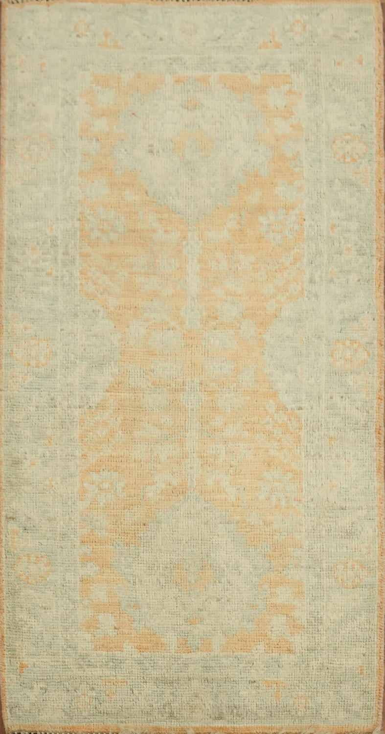 Vegetable Dye Oushak Turkish Accent Rug 2x4