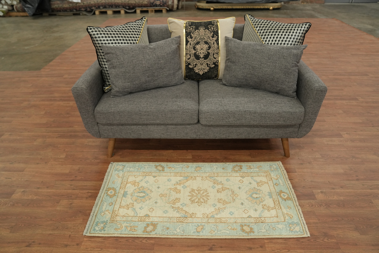 Vegetable Dye Oushak Oriental Foyer Rug 2x4