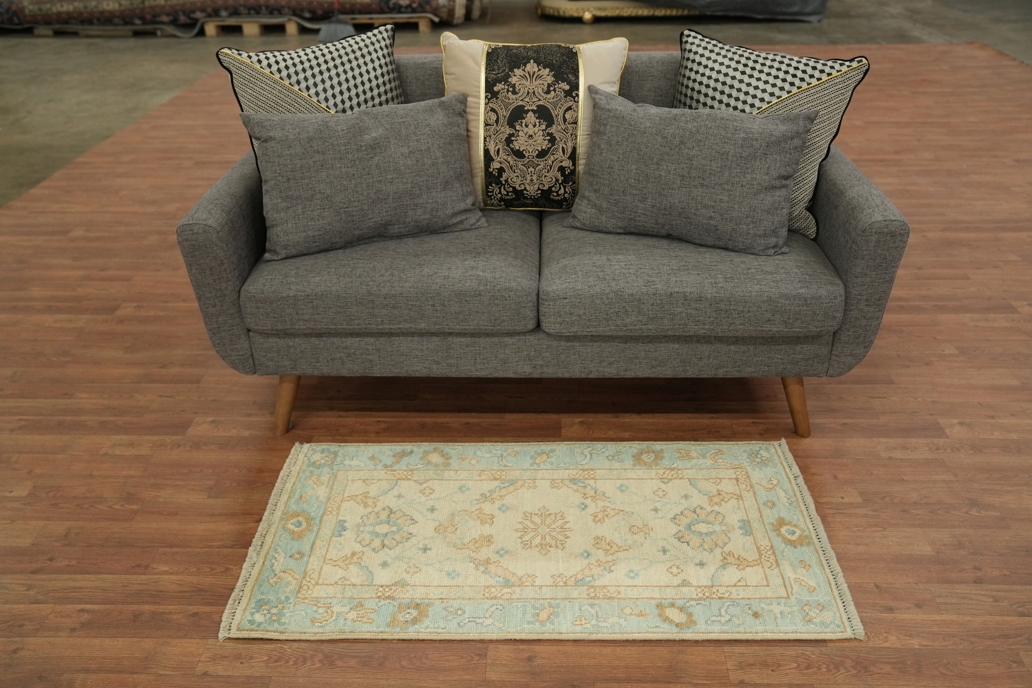 Wool Oushak Vegetable Dye Foyer Rug 2x4