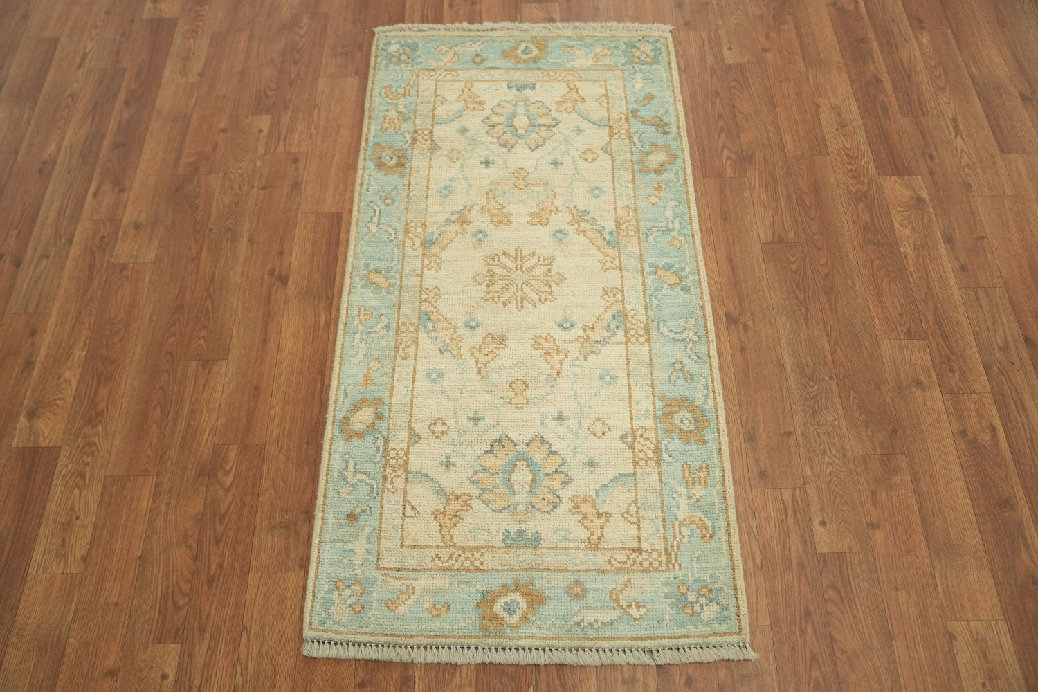 Wool Oushak Vegetable Dye Foyer Rug 2x4