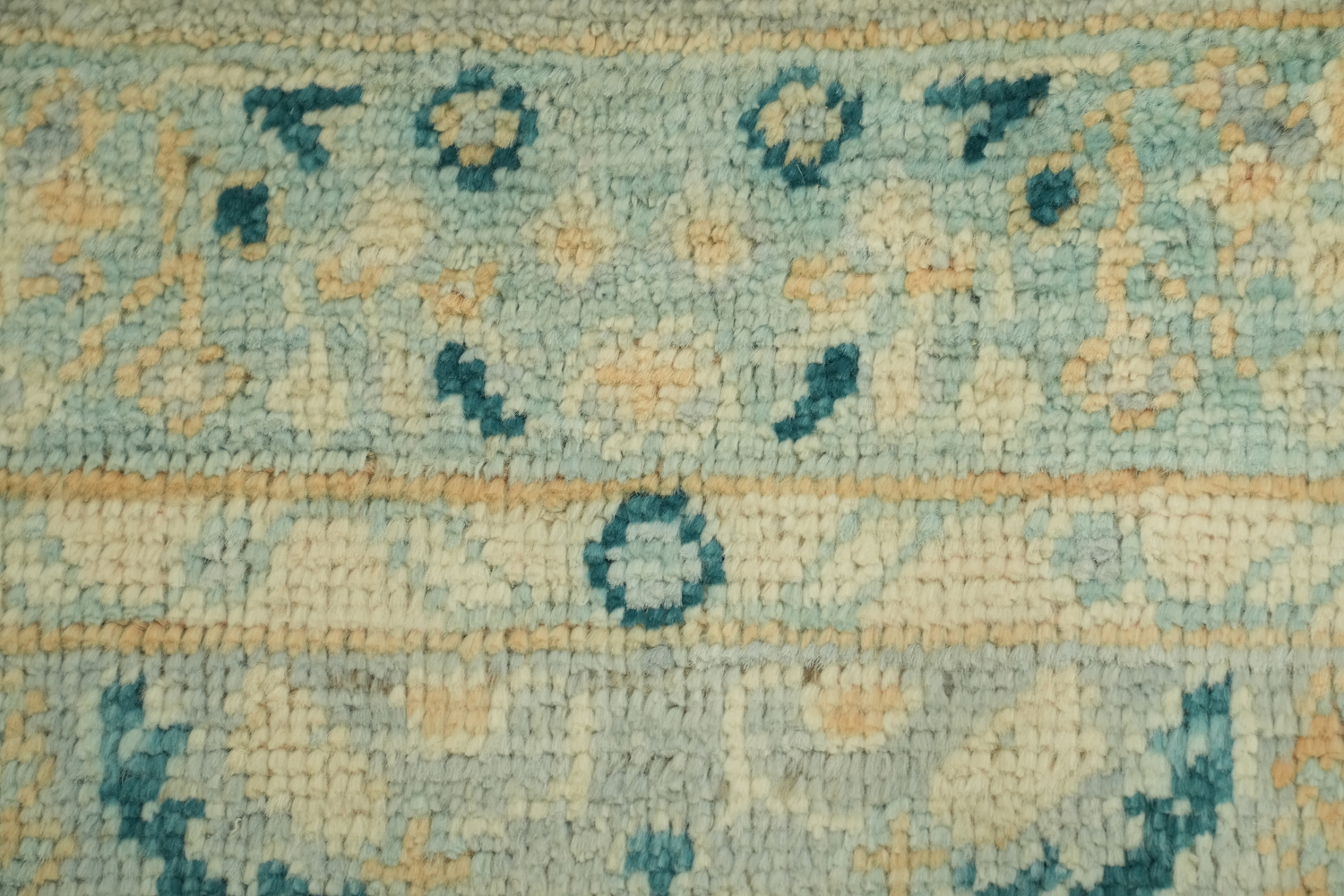 Blue Oushak Vegetable Dye Turkish Foyer Rug 2x4