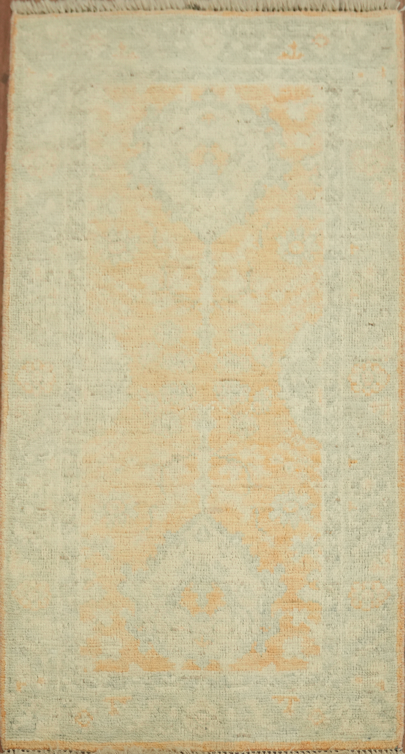 Vegetable Dye Oushak Turkish Foyer Rug 2x4