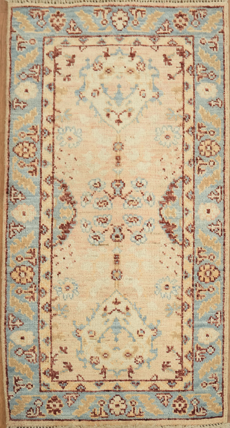Vegetable Dye Oushak Turkish Accent Rug 2x4