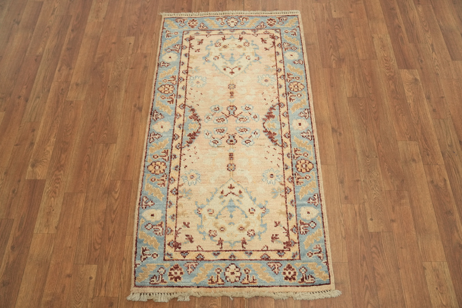 Vegetable Dye Oushak Turkish Accent Rug 2x4
