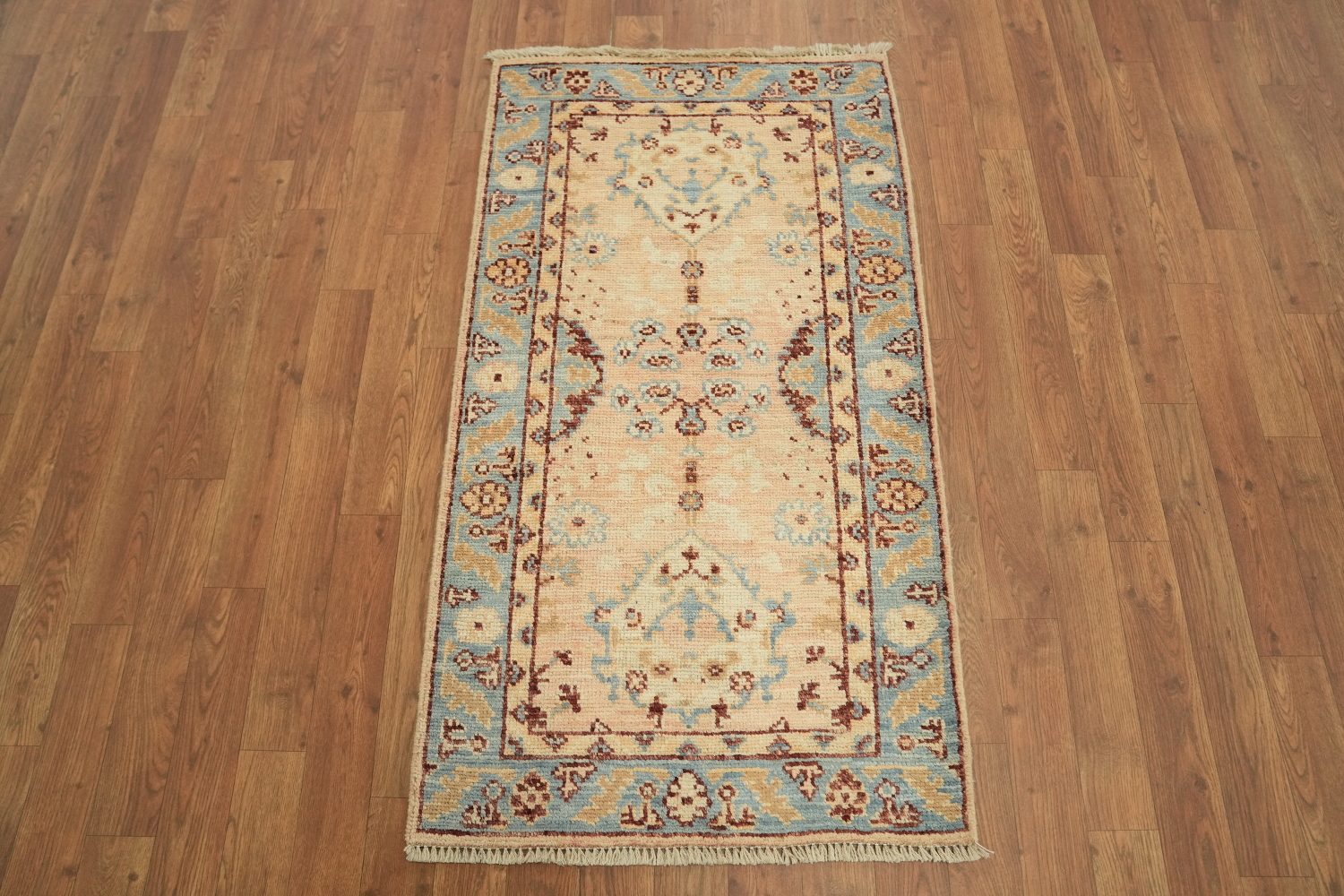 Vegetable Dye Oushak Turkish Accent Rug 2x4
