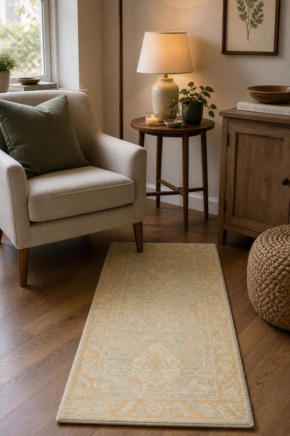 Vegetable Dye Oushak Oriental Accent Rug 2x4