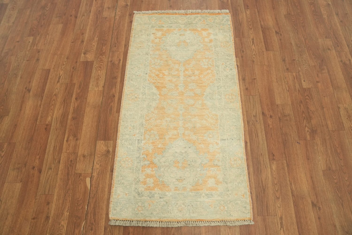 Vegetable Dye Oushak Turkish Accent Rug 2x4