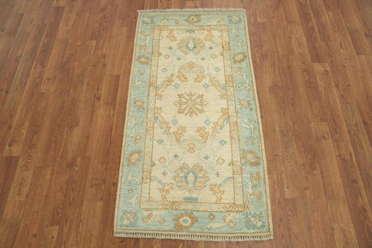 Vegetable Dye Oushak Turkish Accent Rug 2x4