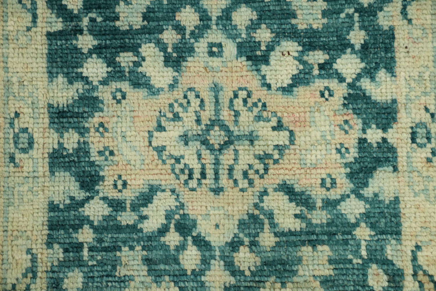 Teal Green Oushak Turkish Accent Rug 2x4