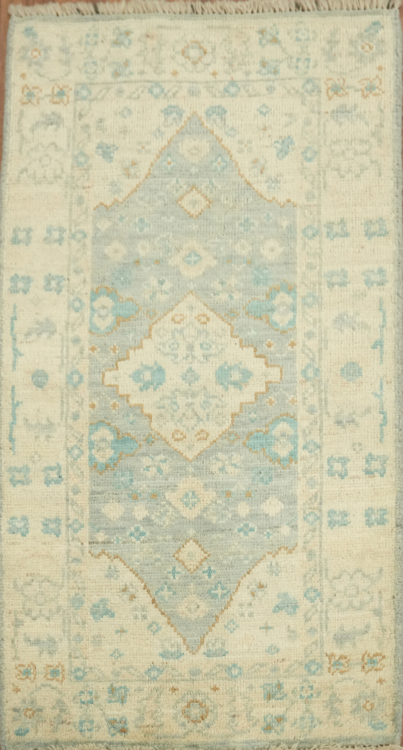 Muted Color Oushak Vegetable Dye Accent Rug 2x4