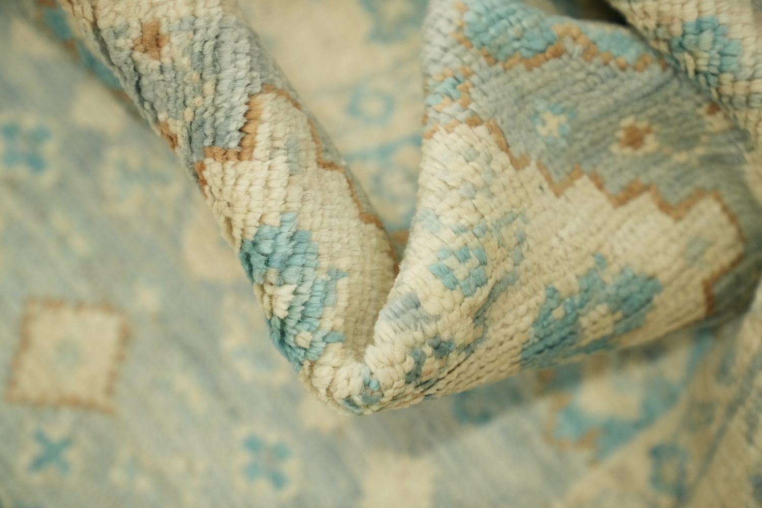 Muted Color Oushak Vegetable Dye Accent Rug 2x4