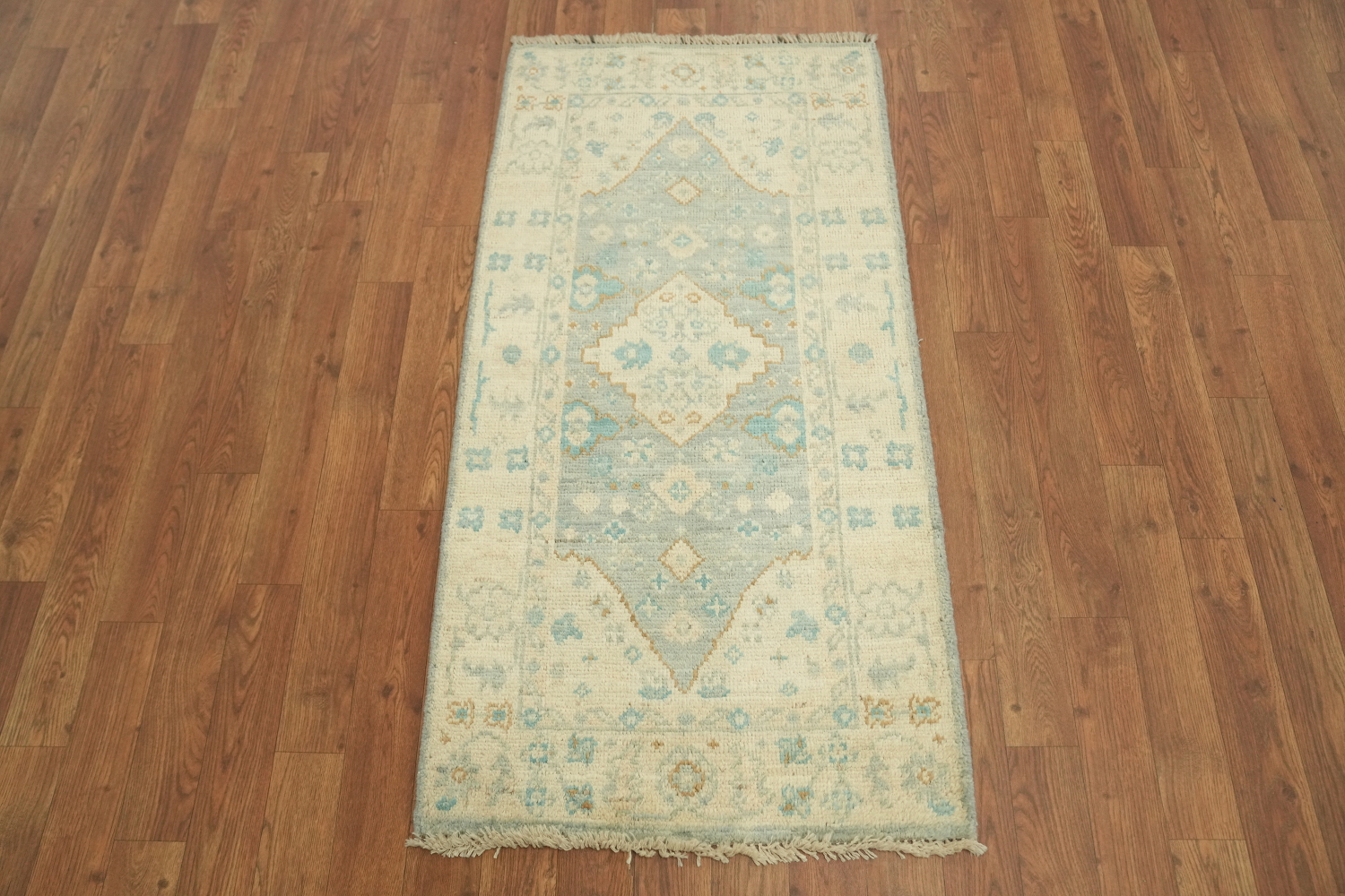 Muted Color Oushak Vegetable Dye Accent Rug 2x4