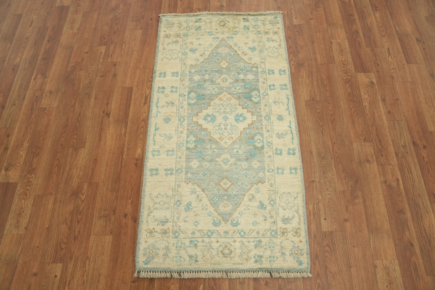 Muted Color Oushak Vegetable Dye Accent Rug 2x4