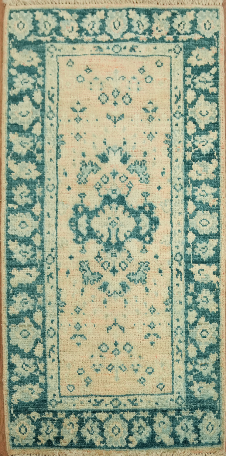 Vegetable Dye Oushak Turkish Accent Rug 2x4