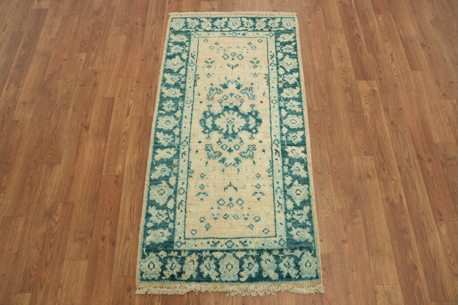 Vegetable Dye Oushak Turkish Accent Rug 2x4