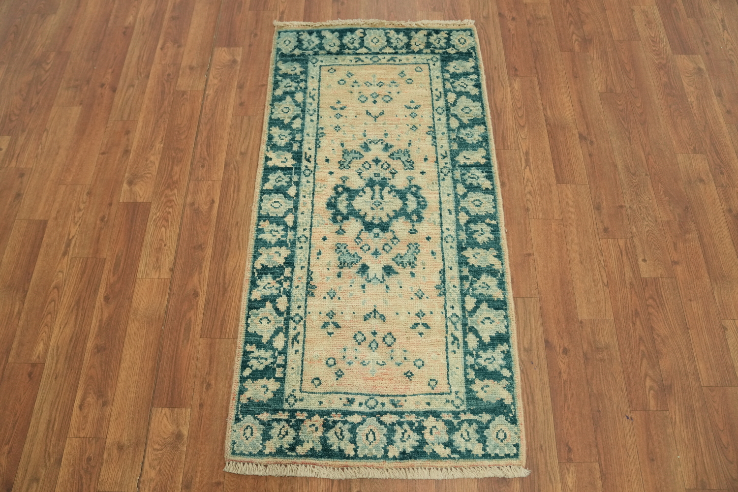 Vegetable Dye Oushak Turkish Accent Rug 2x4