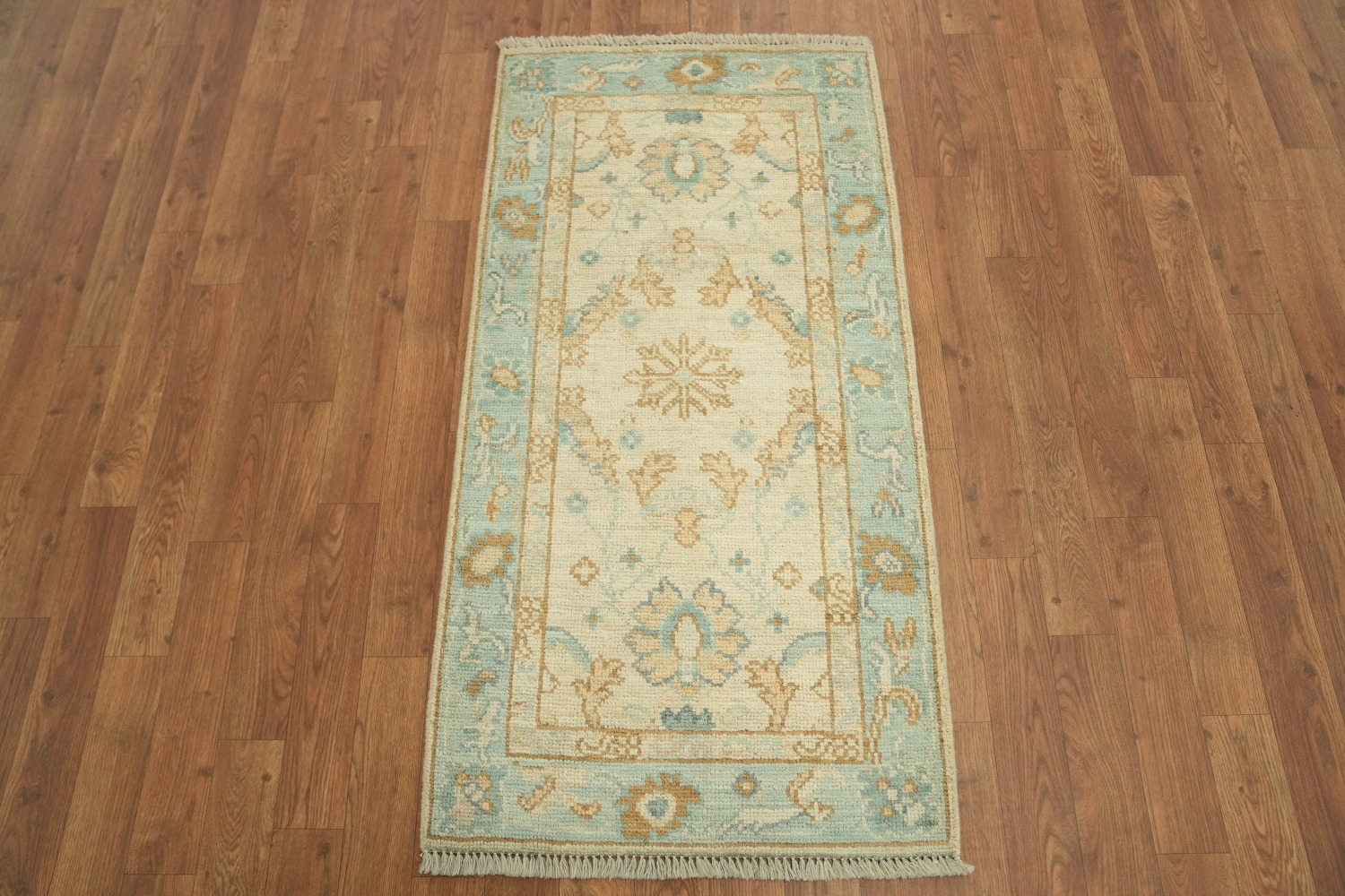 Vegetable Dye Oushak Turkish Accent Rug 2x4