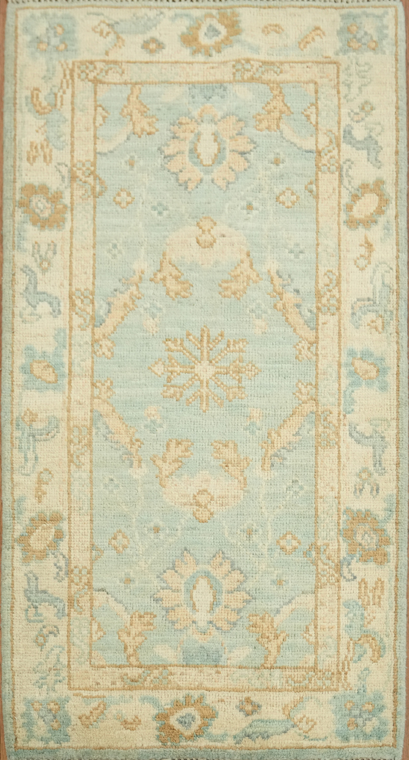 Vegetable Dye Oushak Turkish Accent Rug 2x4