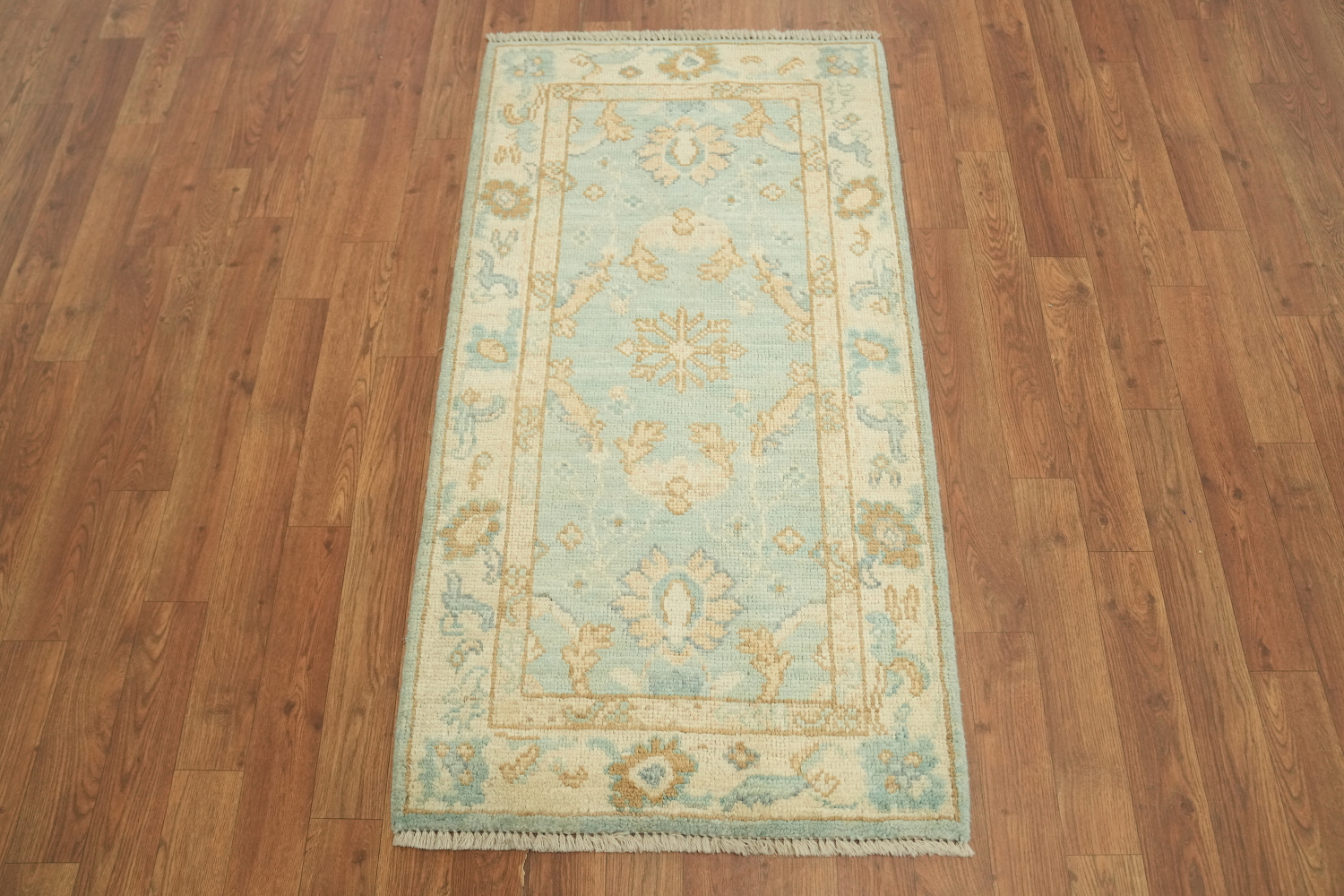 Vegetable Dye Oushak Turkish Accent Rug 2x4