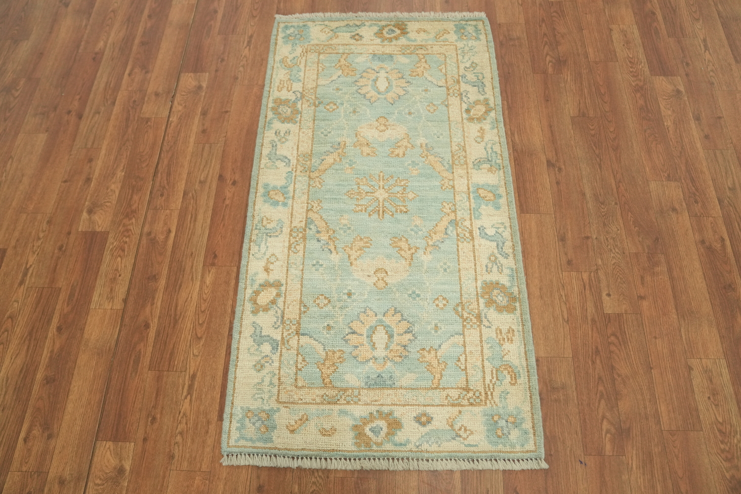 Vegetable Dye Oushak Turkish Accent Rug 2x4