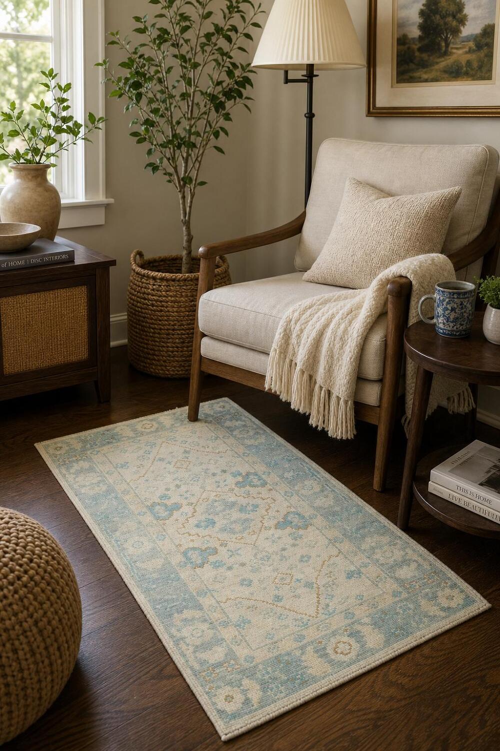 Vegetable Dye Oushak Oriental Accent Rug 2x4