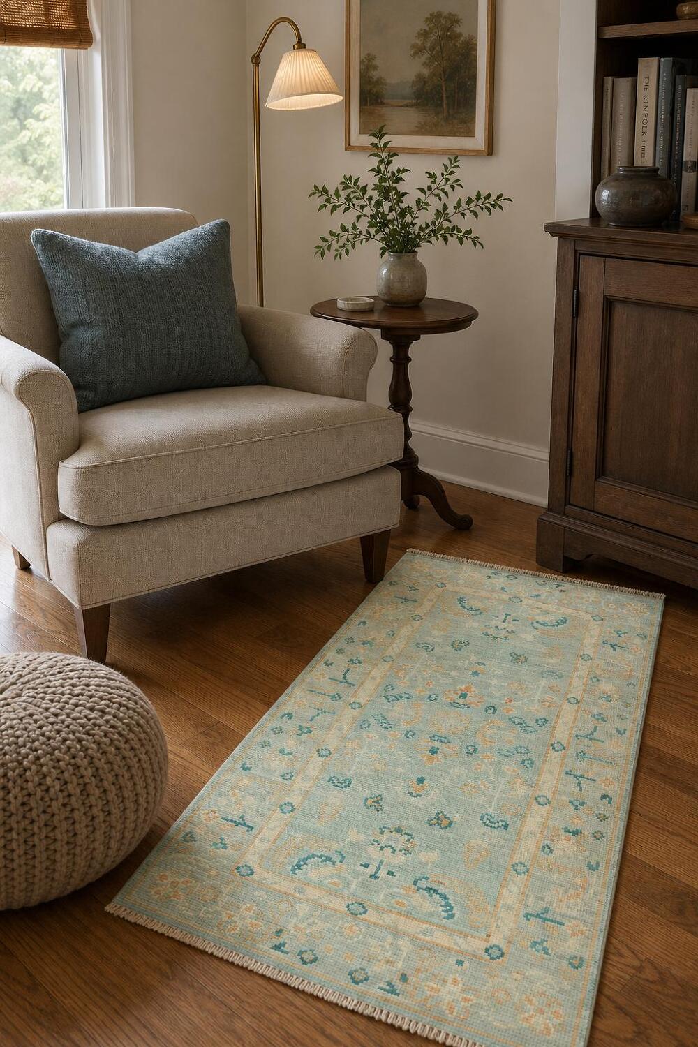 Vegetable Dye Oushak Oriental Accent Rug 2x4