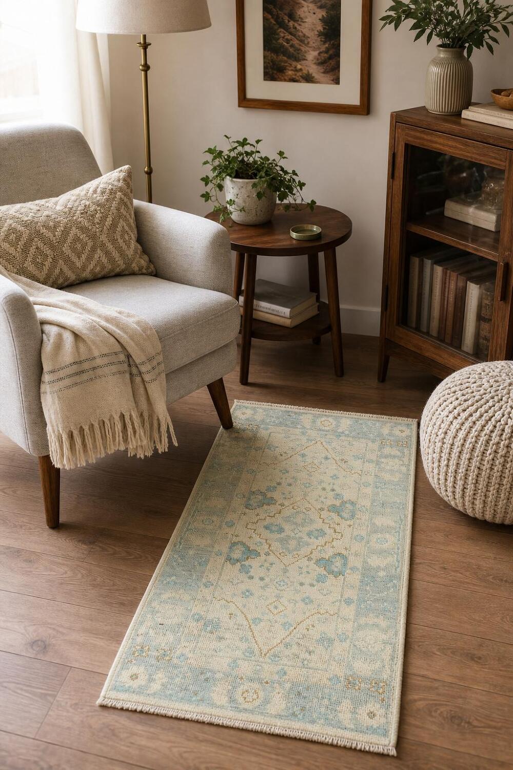 Vegetable Dye Oushak Oriental Accent Rug 2x4
