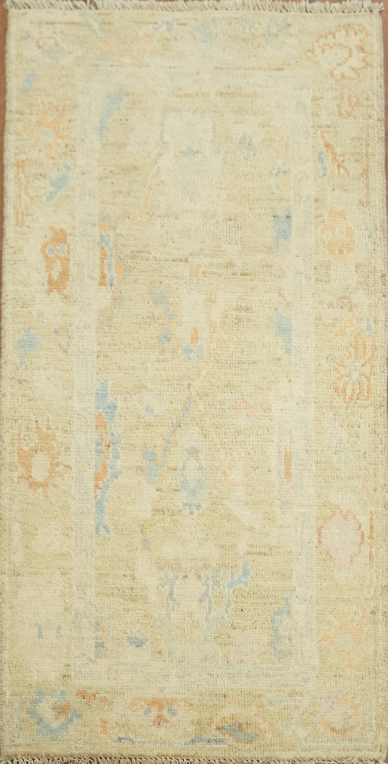 Vegetable Dye Oushak Wool Accent Rug 2x4